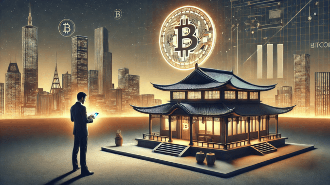 HK Asia Holdings Buys One Bitcoin and Its Stocks Surge AI generated image of an Asian customer buying BTC