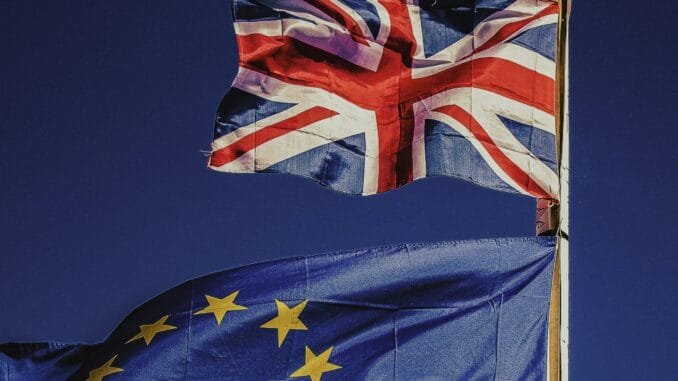 UK must act to secure its semiconductor industry leadership Flag of the UK flying above that of the EU as a techUK report warns the government must act to maintain semiconductor industry leadership to deliver economic growth, support its wider industrial strategy, and match global investments like the European Chips Act.