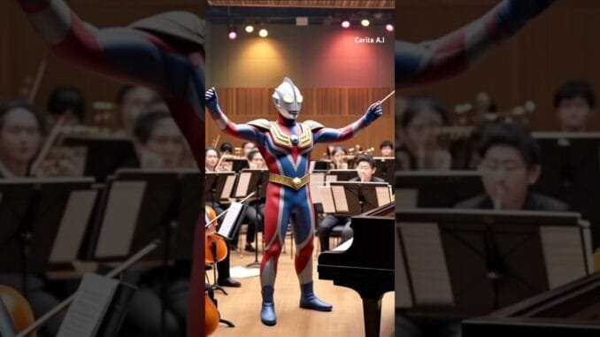 Ultraman guides the song #cat #ai #viralvideo #funny #comedy #cute
