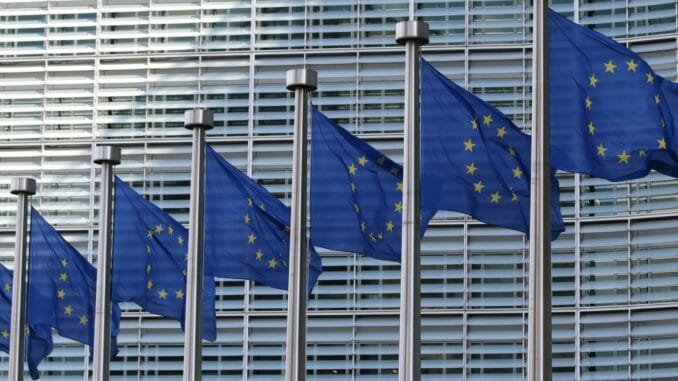 What businesses need to know as regulations go live Flags of the European Union as the first regulations from the EU AI Act come into force with policies that set strict rules on how businesses use the technology for their operations and severe penalties for failures.