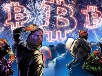 Bitcoin logo shines over Austin, Texas, as Gemini sets new world record