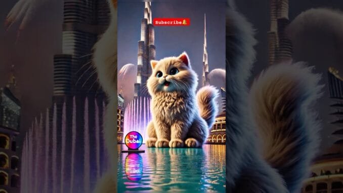 Cats in Dubai: The Cat Tour Guides! 😻🇦🇪 #cattour  #ai #shorts #dubaitourism #burjkhalifa