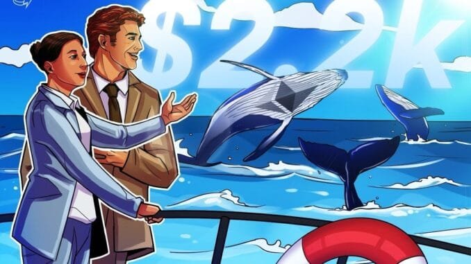 ETH may reclaim $2.2K ‘macro range’ amid growing whale accumulation