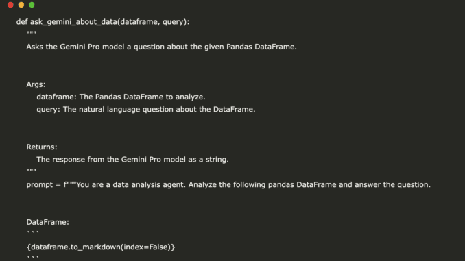 Tutorial to Create a Data Science Agent: A Code Implementation Tutorial to Create a Data Science Agent: A Code Implementation using gemini-2.0-flash-lite model through Google API, google.generativeai, Pandas and IPython.display for Interactive Data Analysis