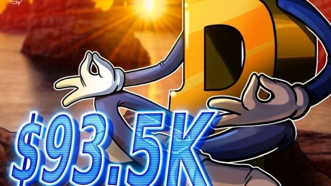 Bitcoin sell-off to $93.5K is a brief hiccup — Data Bitcoin sell-off to $93.5K is a brief hiccup — Data still supports new BTC highs in 2025