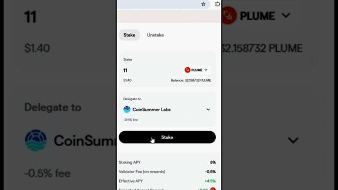 How to Stake PLUME in Seconds - Guide to Earning Rewards! #crypto #defi #stakingcryptocurrency #web3
