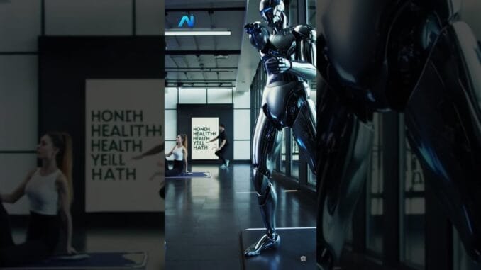 ROBOT Fitness Coach Guides You Through Perfect Stretching Routines! | #AI #Robotics #YouTubeShorts