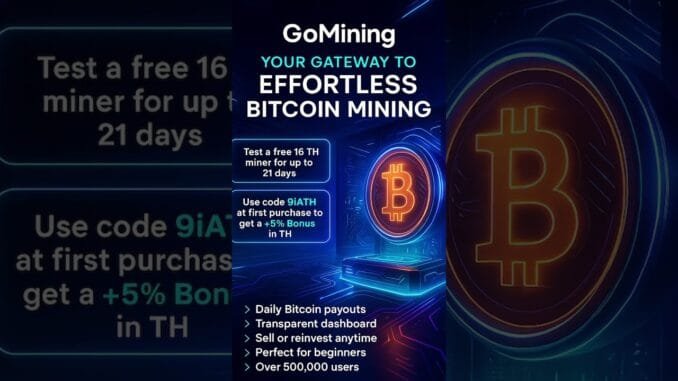🚀 GoMining Quick Start Guide – Free 16 TH & +5% TH Bonus with Code 9iATH