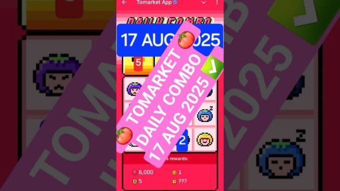Tomarket Daily Combo 17 AUGUST | #dailycombo #tomarket #crypto #coinget #coins #miniapp #telegram