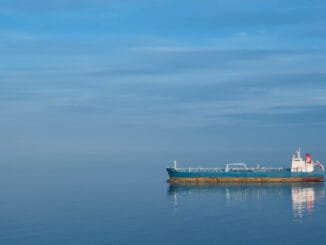 Illustrative image of tanker for article on AI sea navigation aids.