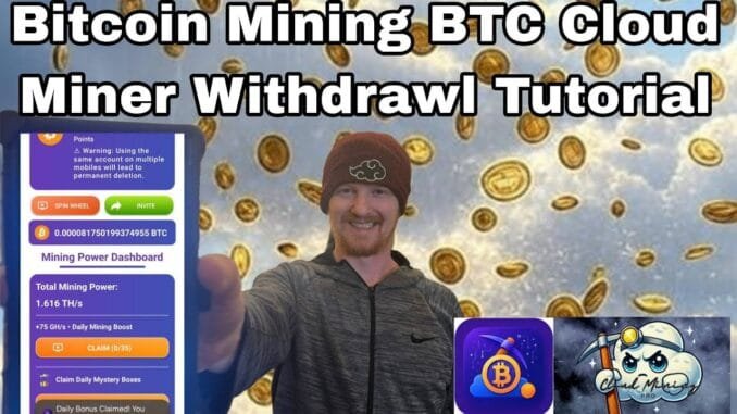 Bitcoin Mining BTC Cloud Miner Withdrawal Tutorial