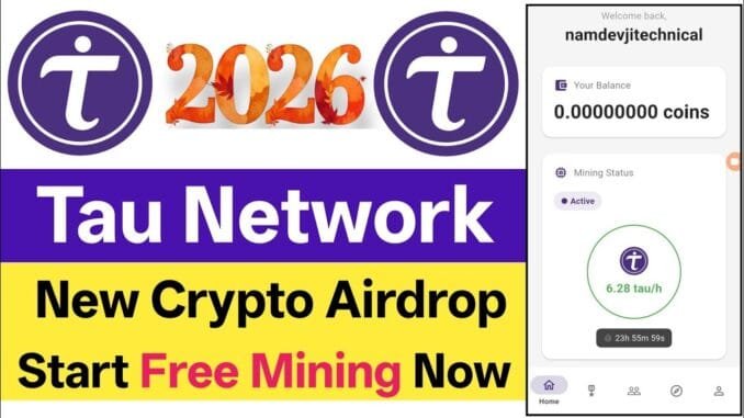 Tau Network crypto mining project || Free crypto mining app - Tau network listing updates