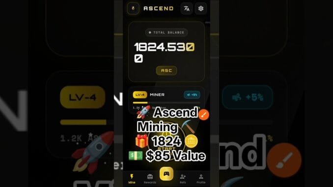 Ascend Mining App | New Free Mining Platform | Full Guide & Earnings Update 2026