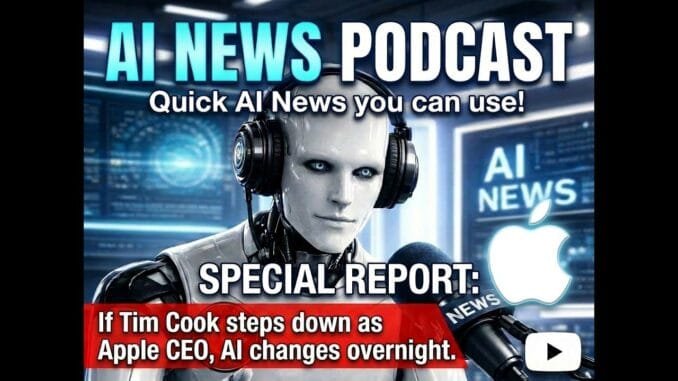 AI News you can use.  Tim Cook leaving Apple?  What you need to know. #aishorts #aivideo #ai #apple
