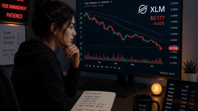 A trader analyzing XLM