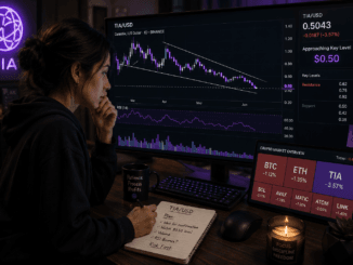 A trader analyzing the TIA/USD bullish structure