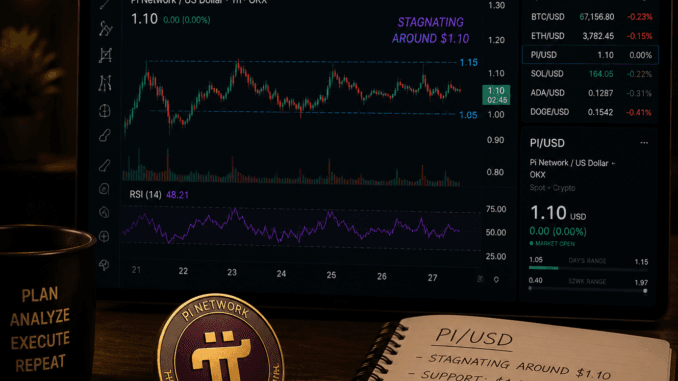 The PI token consolidating around $0.125.