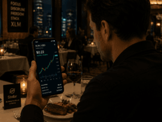 Analyzing Stellar chart on his phone