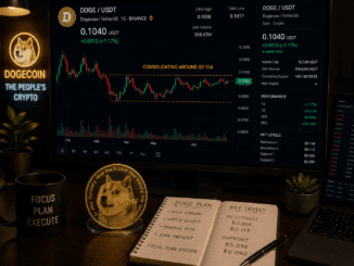 Dogecoin has held the $0.102 support level.