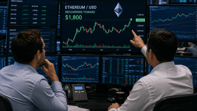 Ethereum approaches $1,800 as bulls test key resistance
