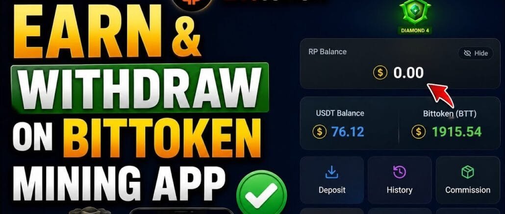 How To Earn & Withdraw On Bittoken Mining App.