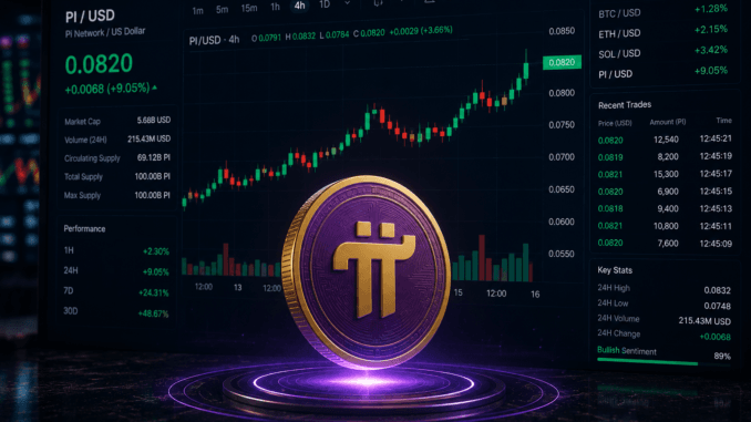 A bullish PI chart at $0.082