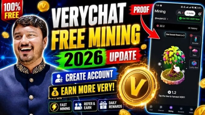 VeryChat Free Mining App 2026 | VeryChat Account Kaise Banaye | Free Coins Mining Full Guide