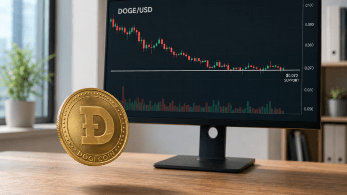 Dogecoin holds $0.070 as bullish divergence signals easing selling pressure