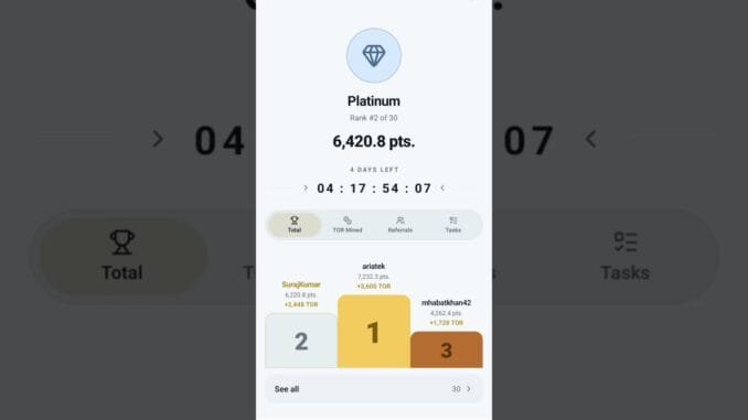 JOIN Torium NETWORK  free AirDrop mobile mining Crypto