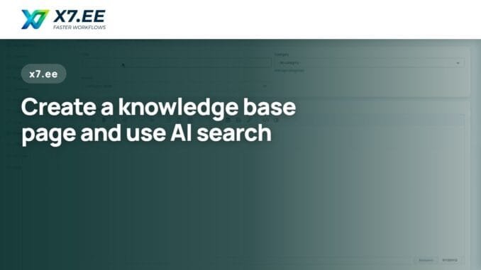 Create a knowledge base page and use AI search — X7 guide