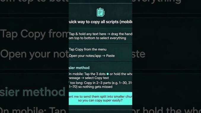 How to Copy Scripts Easily | Mobile Guide for AI & Digital Marketing 🚀