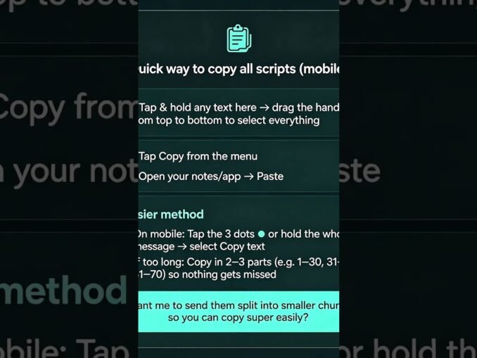 How to Copy Scripts Easily | Mobile Guide for AI & Digital Marketing 🚀
