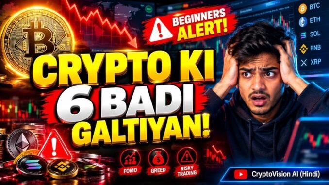 Crypto Market में Beginners की 6 बड़ी गलतियाँ 😱 | Crypto Trading Tips in Hindi | CryptoVision AI