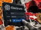 Editorial collage showing a hand increasing an Electrum wallet transaction fee as Bitcoin is redirected toward a hooded attacker and servers.