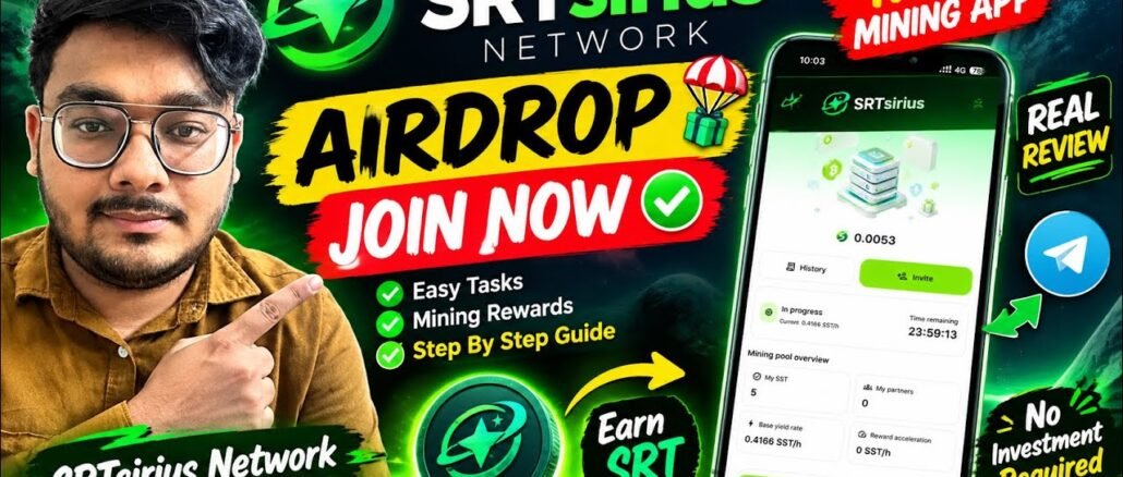 SRTsirius Airdrop 2026 🔥 New Mining App | Setup & Full Tutorial