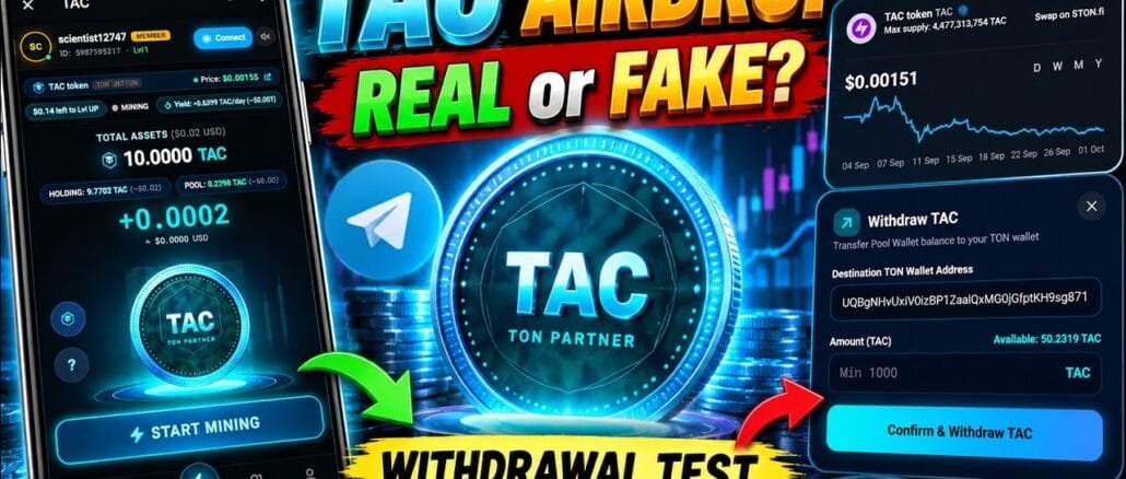 TAC Telegram Airdrop REAL or FAKE? 😱 Withdrawal Test & Full Mining Bot Review