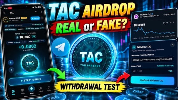 TAC Telegram Airdrop REAL or FAKE? 😱 Withdrawal Test & Full Mining Bot Review