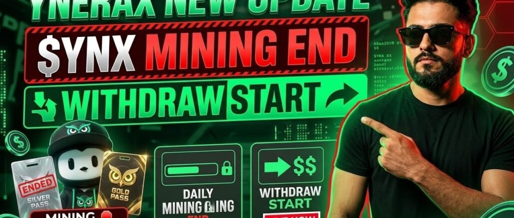 Ynerax $YNX Big News: Mining Ended, Withdrawal Live Now! 💸 Full Details