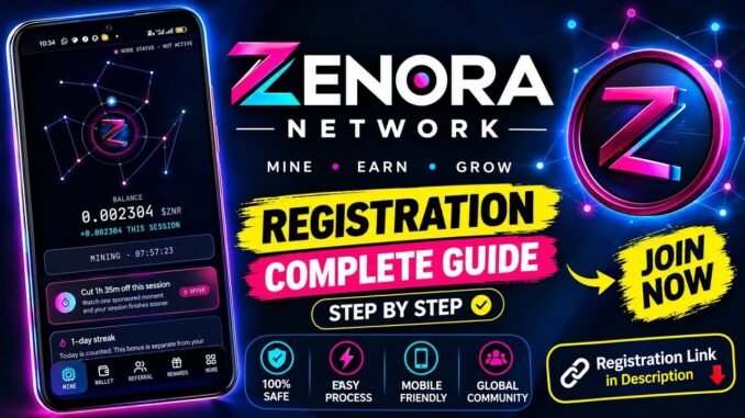 Zenora Network Registration Tutorial 2026 🔥 | How to Create Zenora Miner Account Step by Step..